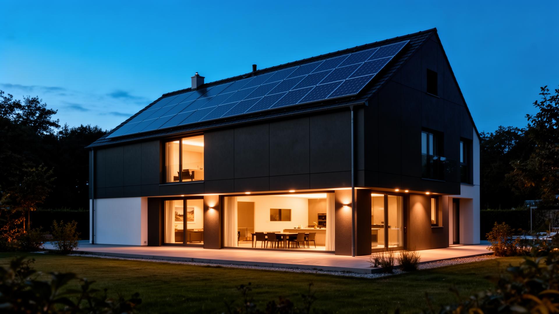 Modernes Haus mit Photovoltaik und Wärmepumpe in Hannover